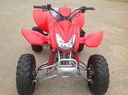 RPS Tornado 250cc Sport Type ATV 4-Speed+N Reverse Shaft Drive Black Front View