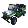 RPS Mini Jeep 125cc Go Kart, 3-Speed with Reverse, Chrome Wheels - Army Green