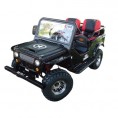 RPS Mini Jeep 125cc Go Kart, 3-Speed with Reverse, Chrome Wheels - Black