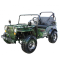 Coolster GK-6125A 125cc Jeep Go Kart with 3-speed Semi-automatic Transmission w/Reverse, Big 18'' Chrome Wheels, Army Green