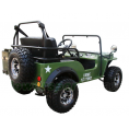 Coolster GK-6125A 125cc Jeep Go Kart with 3-speed Semi-automatic Transmission w/Reverse, Big 18'' Chrome Wheels, Green